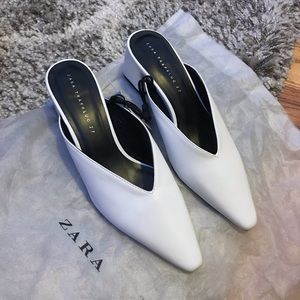 ZARA White Heel Mules | size 37
